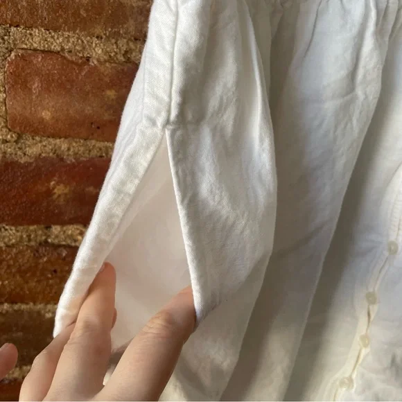 Madewell Embroidered Linen-Blend Alexandra Button-Front Mini Dress - Picture 8 of 12